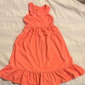 Cat & Jack Vibrant Coral Ruffle Hem Dress